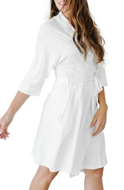 Cozy Earth Three-quarter Sleeve Robe In Ivory