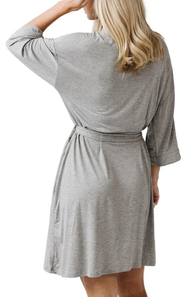 Shop Cozy Earth Three-quarter Sleeve Robe In Grey