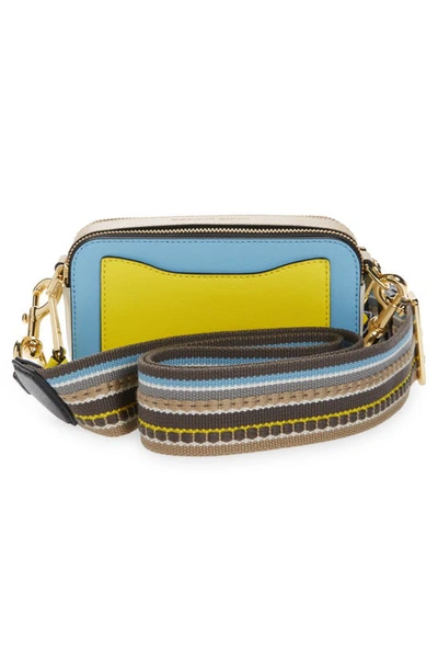 Shop Marc Jacobs The Snapshot Leather Crossbody Bag In Air Blue Multi