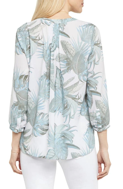 Shop Nydj High/low Crepe Blouse In Palm Creek