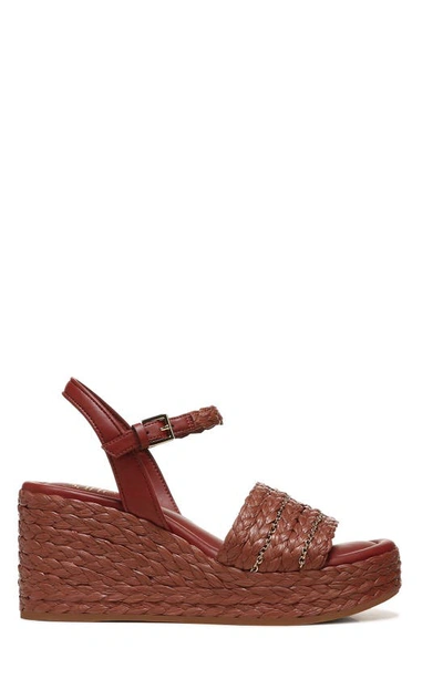 Shop Franco Sarto Peachy Braid Wedge Sandal In Rust