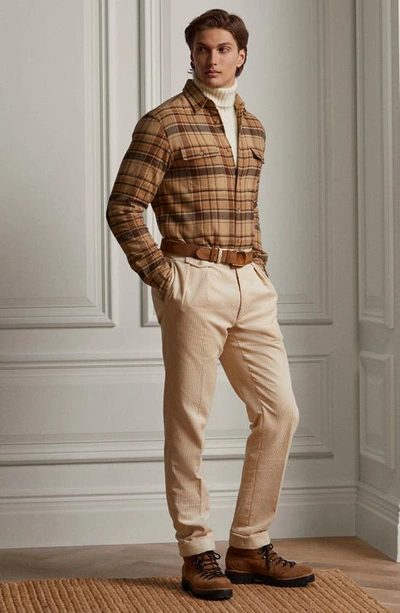 Shop Ralph Lauren Plaid Cotton Flannel Shirt In Classic Camel Multi Plaid