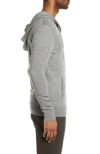 Shop Allsaints Mode Slim Fit Merino Wool Zip Hoodie In Grey Marl