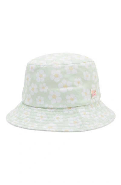 Shop Billabong Kids' Bucket List Daisy Print Hat In Honey Dew