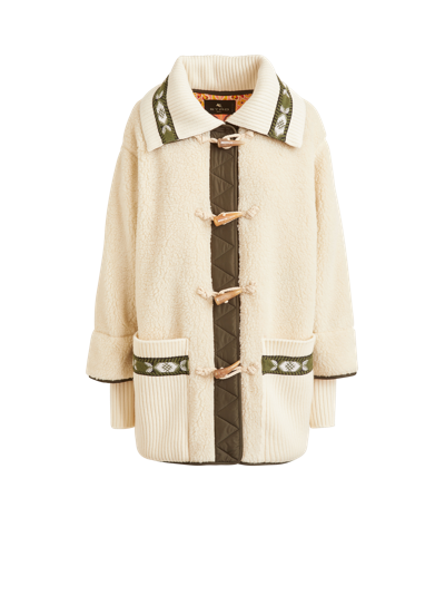 Shop Etro Coat With Toggles In White