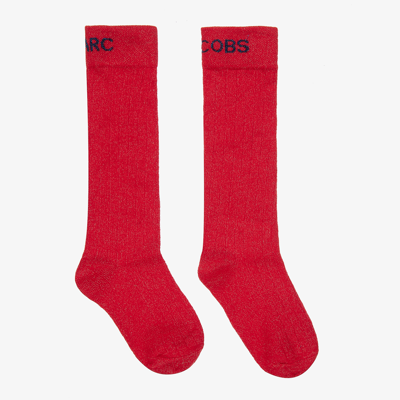 Shop Marc Jacobs Girls Red Cotton Logo Socks