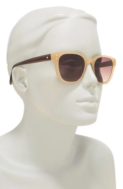 Kenneth Cole 52mm Square Sunglasses In Shiny Beige / Gradient Brown