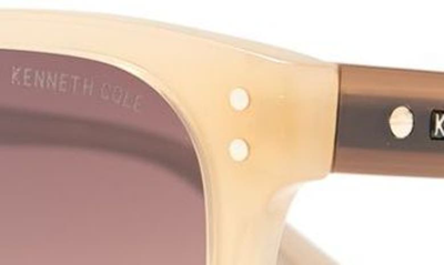 Kenneth Cole 52mm Square Sunglasses In Shiny Beige / Gradient Brown