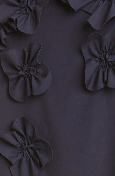 Shop Jason Wu Floral Sleeveless Poplin Midi Dress In Navy
