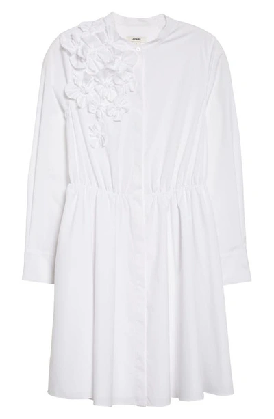Shop Jason Wu Floral Long Sleeve Poplin Shirtdress In White