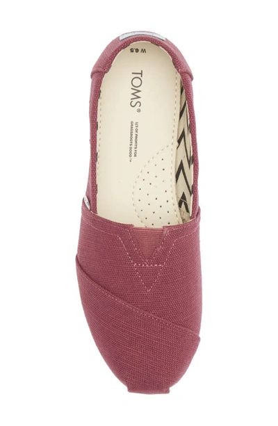 Shop Toms Alpargata Slip-on In Dark Red/red