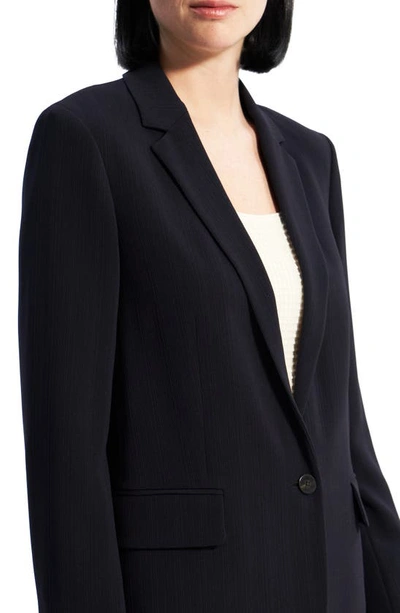 Shop Theory One-button Blazer In Deep Navy