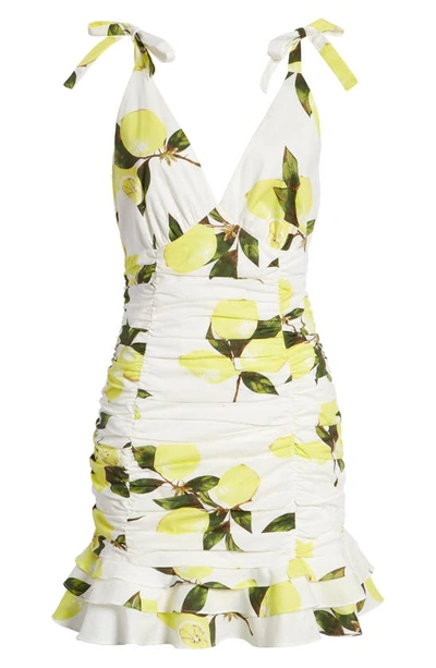 Shop Btfl-life Sleeveless Dress In Lemon/ Off White