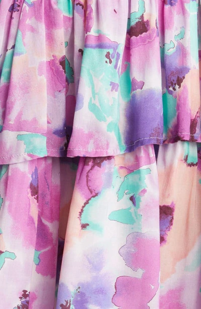 Shop Btfl-life Floral Print Smocked Drop Waist Dress In Multi