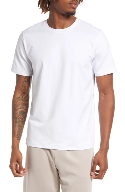 Shop Alo Yoga Conquer Reform Performance Crewneck T-shirt In White