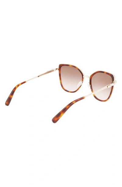 Shop Ferragamo 54mm Gradient Cat Eye Sunglasses In Gold Tortoise