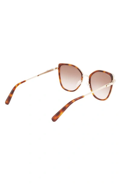 Ferragamo 54mm Gradient Cat Eye Sunglasses In Gold Tortoise
