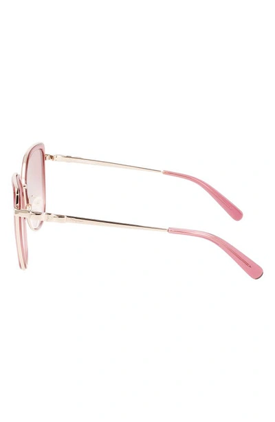 Ferragamo 54mm Gradient Cat Eye Sunglasses In Rose Gold / Bordeaux