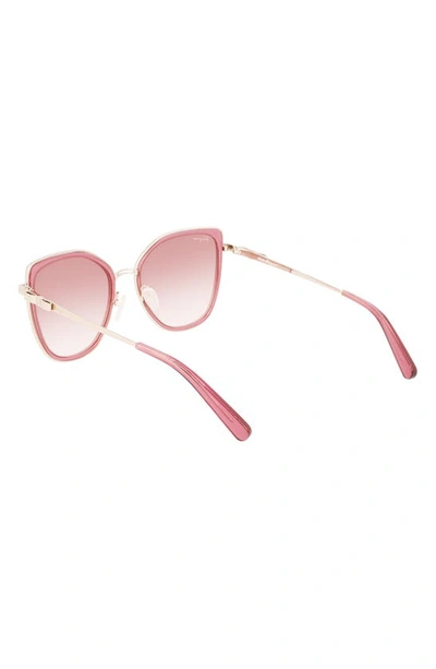 Ferragamo 54mm Gradient Cat Eye Sunglasses In Rose Gold / Bordeaux
