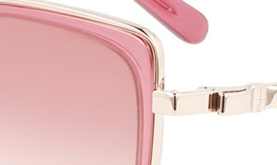 Ferragamo 54mm Gradient Cat Eye Sunglasses In Rose Gold / Bordeaux