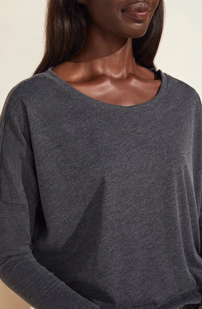 Shop Eberjey Heather Knit Slouchy Tee In Charcoal Heather