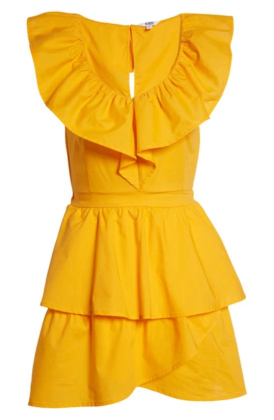 Shop Bb Dakota By Steve Madden Summer Sunset Ruffle Cotton Minidress In Radiant Yellow