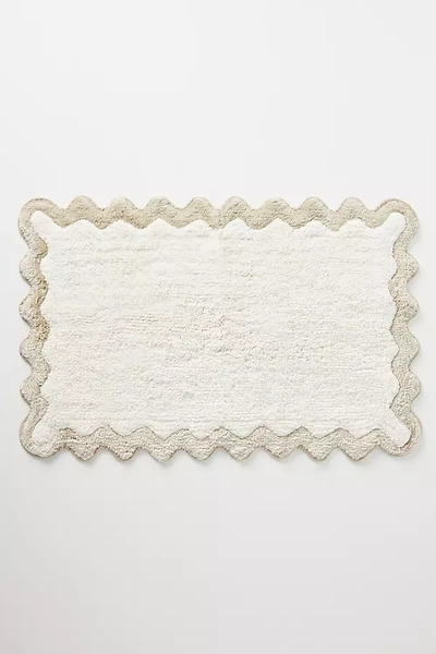 Shop Anthropologie Maeve Scalloped Bath Mat By Maeve In Beige Size S