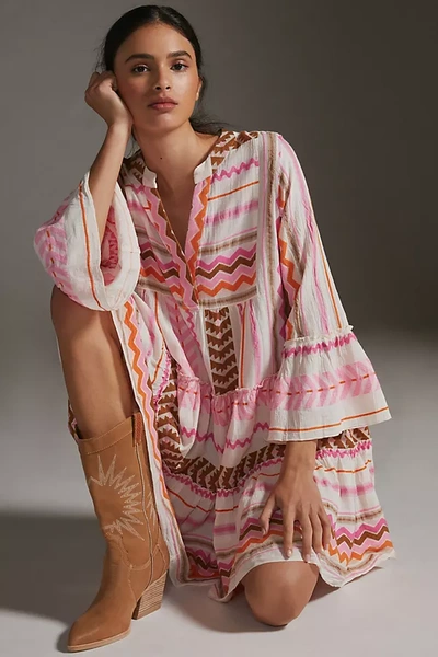 Shop Devotion Twins The Ella Embroidered Tunic Dress In Assorted