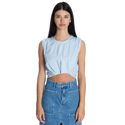 Shop Lourdes Wrapped Top In Blue