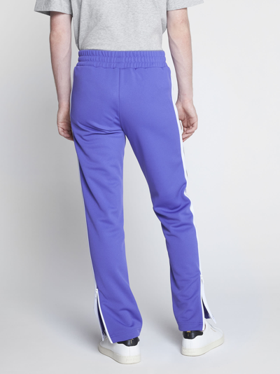 Shop Palm Angels Pants In Purple White