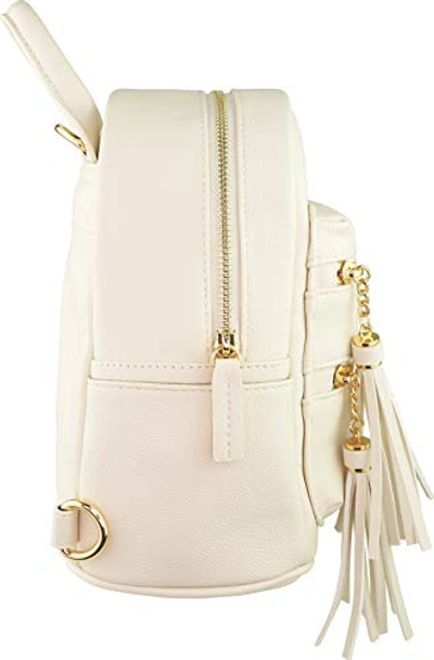 B Brentano Vegan Multi-Zipper Crossbody Handbag Purse with Tassel Accents