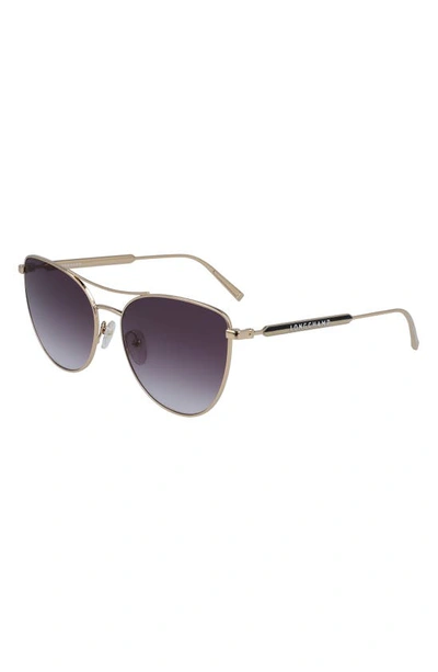 Shop Longchamp 58mm Cat Eye Sunglasses In Gold