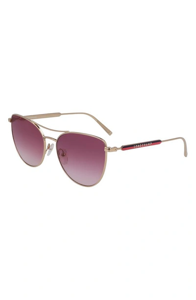 Shop Longchamp 58mm Cat Eye Sunglasses In Rose Gold