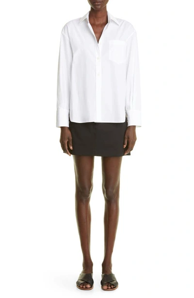 Shop Maria Mcmanus Oversize Organic Cotton Button-up Shirt In White Poplin