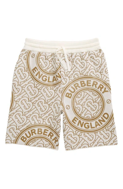 Shop Burberry Kids' Jaimie Wool Blend Shorts In Ivory Ip Pat