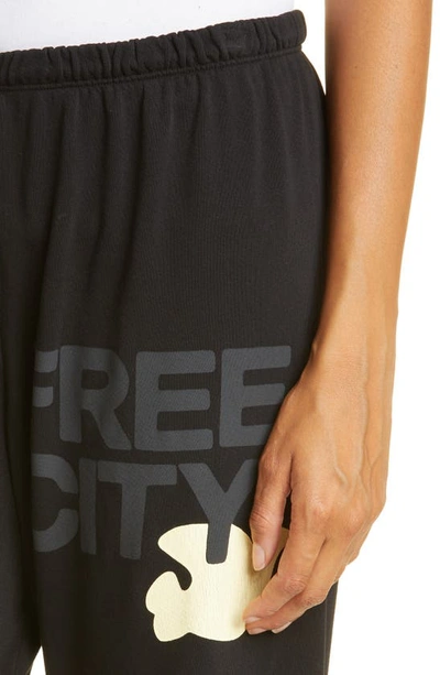 Shop Freecity Large Logo Sweatpants In Blackspacecream