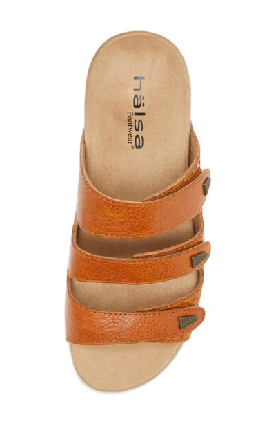 Shop Halsa Footwear Hälsa Delight Strappy Slide Sandal In Dark Mango