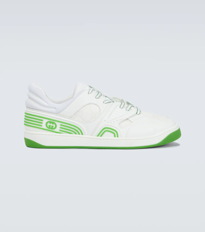 Shop Gucci Basket Low-top Sneakers In Gr.whi/whi/gr.wh/g.w