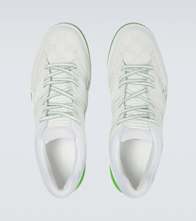 Shop Gucci Basket Low-top Sneakers In Gr.whi/whi/gr.wh/g.w