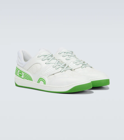 Shop Gucci Basket Low-top Sneakers In Gr.whi/whi/gr.wh/g.w