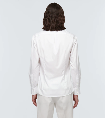 Shop Brunello Cucinelli Slim Cotton Twill Shirt In Bianco