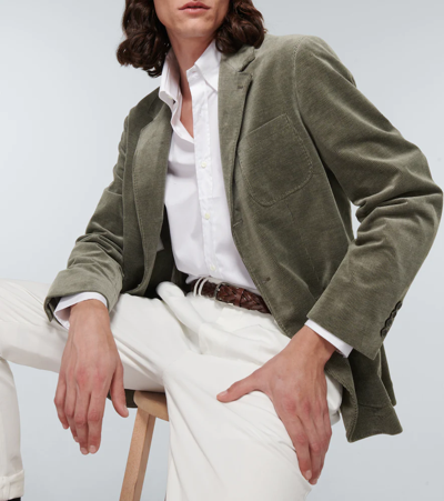 Shop Brunello Cucinelli Corduroy Blazer In Militare