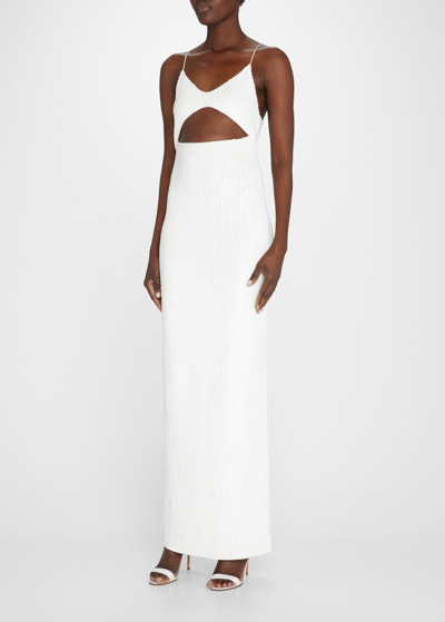 Shop Alice And Olivia Valli Fitted Cut-out Cami Dress In Off White