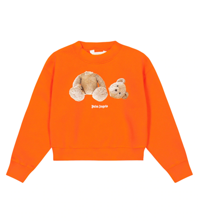 Shop Palm Angels Printed Cotton Sweatshirt In Orange