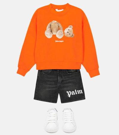 Shop Palm Angels Printed Cotton Sweatshirt In Orange