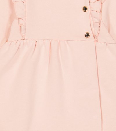 Shop Chloé Baby Cotton Sweatshirt Dress In Pink Washed Pink