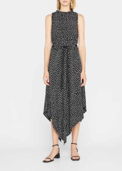 Shop Jason Wu Dot-print Handkerchief Dress In Black Multi