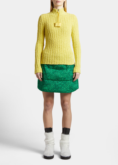 Shop Moncler Genius 1 Moncler Jw Anderson High-neck Knit Sweater In Yellow