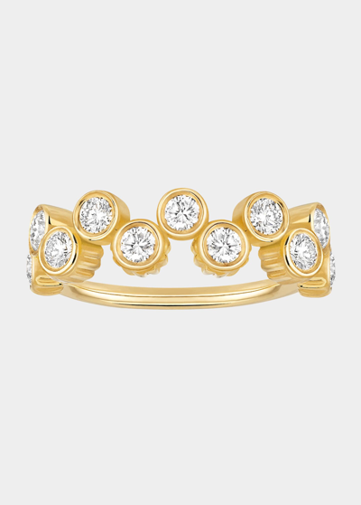 Shop Viltier Clique Large Band Ring In 18k Yellow Gold And Diamonds In Yg