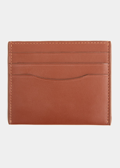 Shop Royce New York Personalized Leather Rfid-blocking Minimalist Card Case In Tan